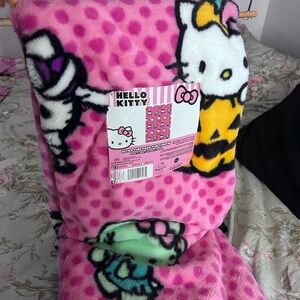 Hello Kitty Pink and White Faux Fur Throw